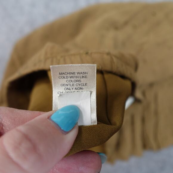 J.‎ Jill Skirt Womens Medium Midi Eyelet A-Line Flare Lined Gold - Picture 9 of 10